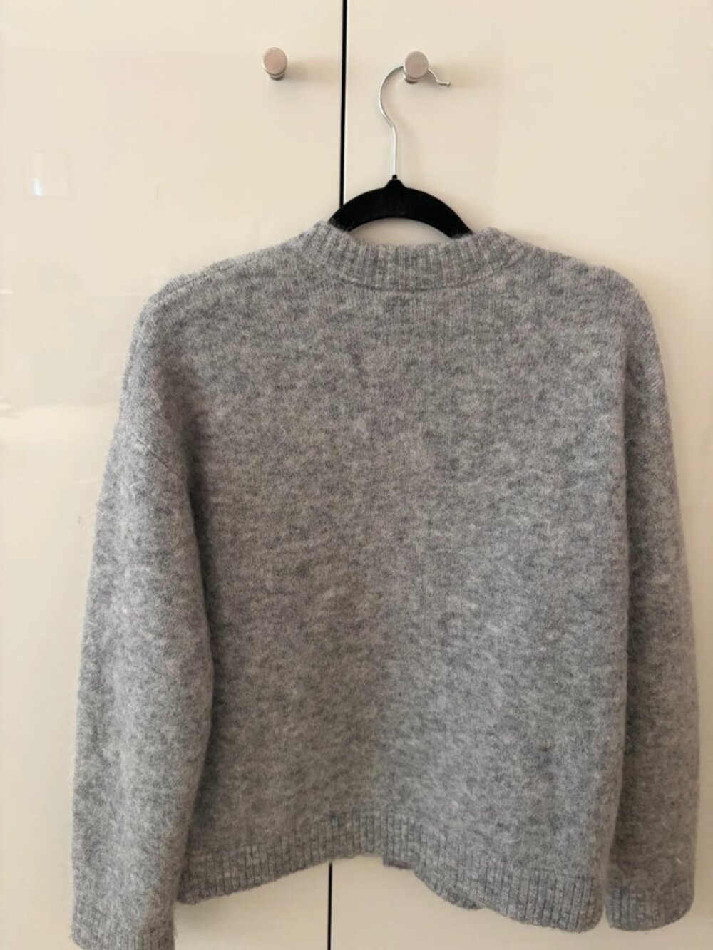 Sezane Grey Wool Blend Bomber Cardigan Women's Size S - Picture 2 of 4